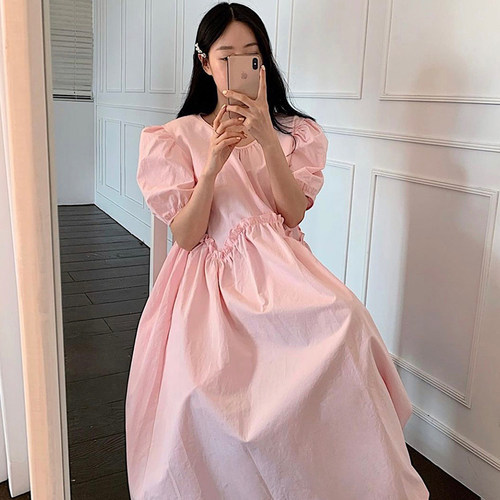 甜美气质木耳边花边点缀连衣裙