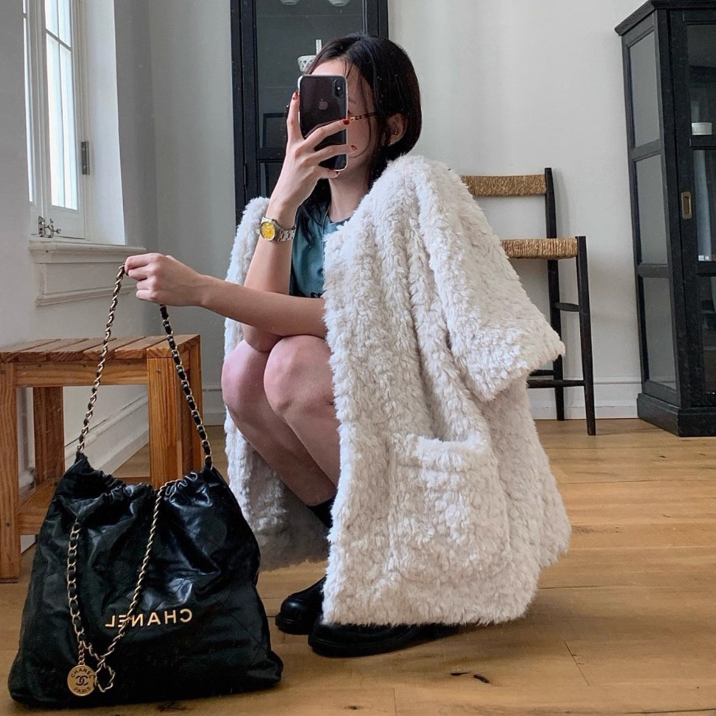 复古洋气大口袋毛茸茸羊羔毛外套女2025冬季新款宽松叠穿棉服上衣,女装/女士精品,短外套,淘宝优惠券,粉丝福利购,淘宝优惠卷