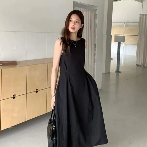 法式小众收腰显瘦气质背心连衣裙