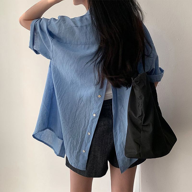 休闲百搭短袖防晒衬衫