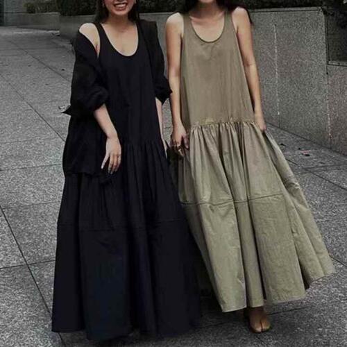 良良家慵懒风背心连衣裙女