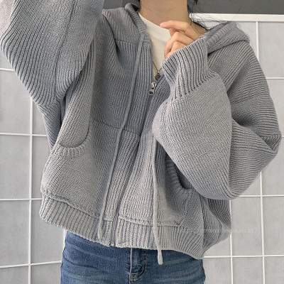 长袖针织开衫毛衣外套女