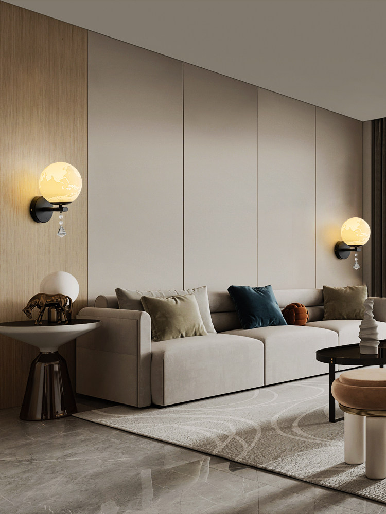 현대 미니멀 유리 벽 램프 LED 침실 머리맡 램프 거실 TV 배경 벽 램프 계단 통로 램프