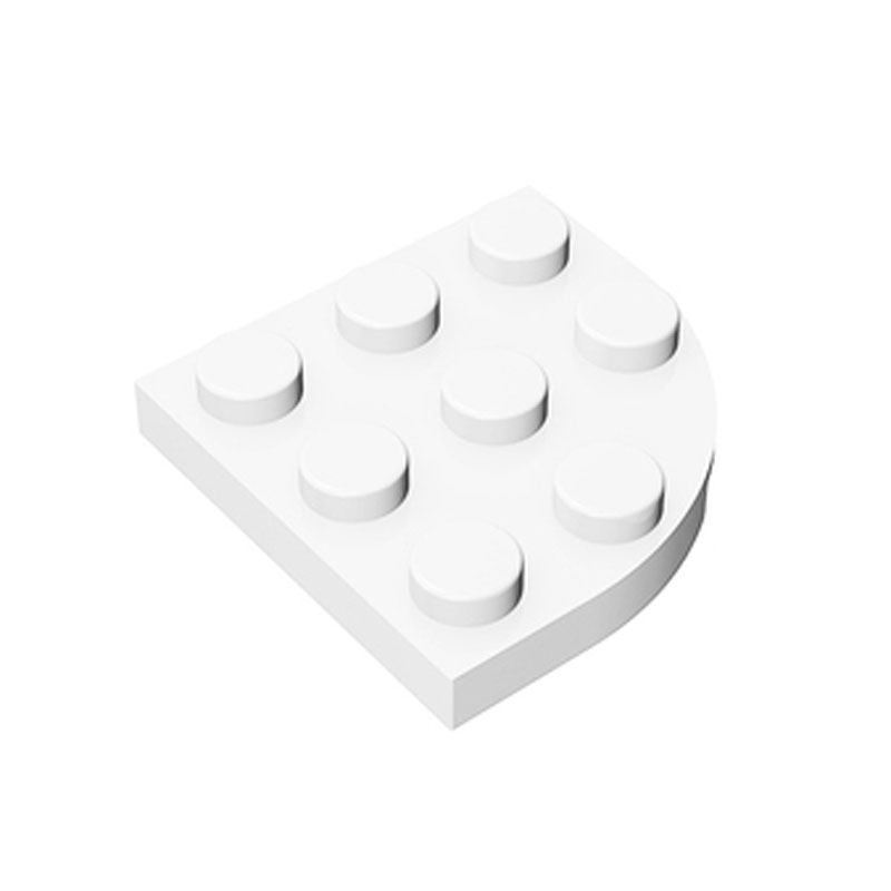 跃高积木 3x3弧形圆角板10个MOC塑料小颗粒益智拼插兼容乐高30357