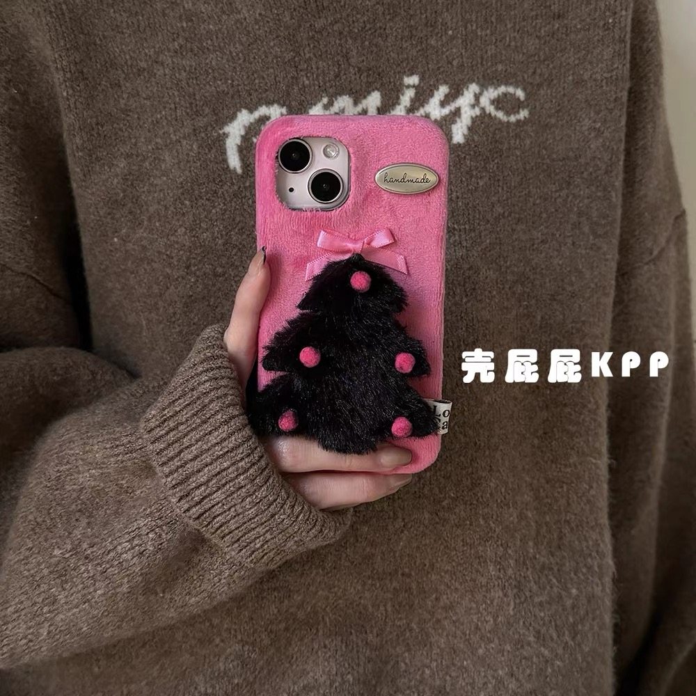 甜酷辣黑粉圣诞树ins韩系14适用16pro苹果16ProMax手机壳iPhone16