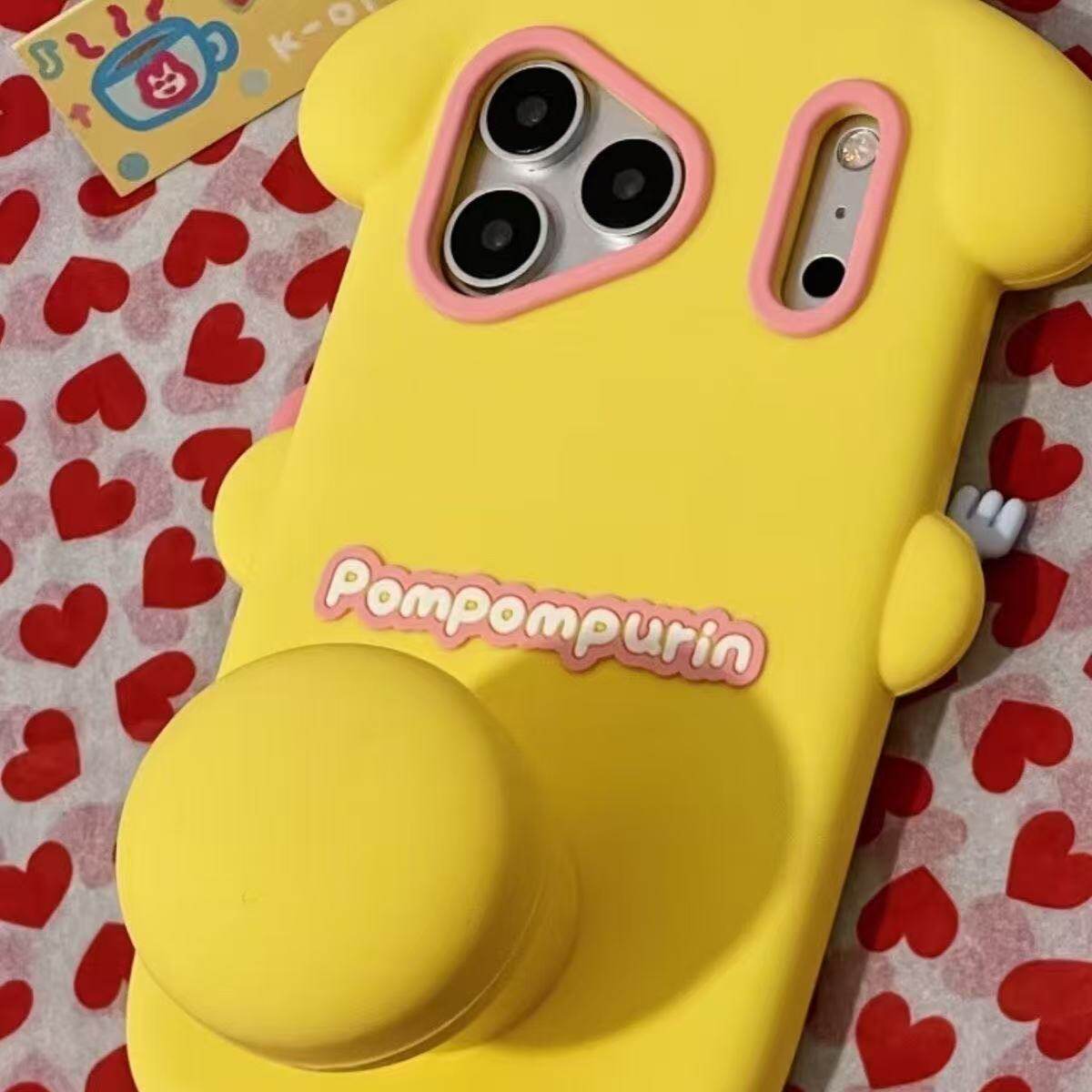 可爱立体布丁狗尾巴支架硅胶适用iphone18promax苹果17/16手机壳