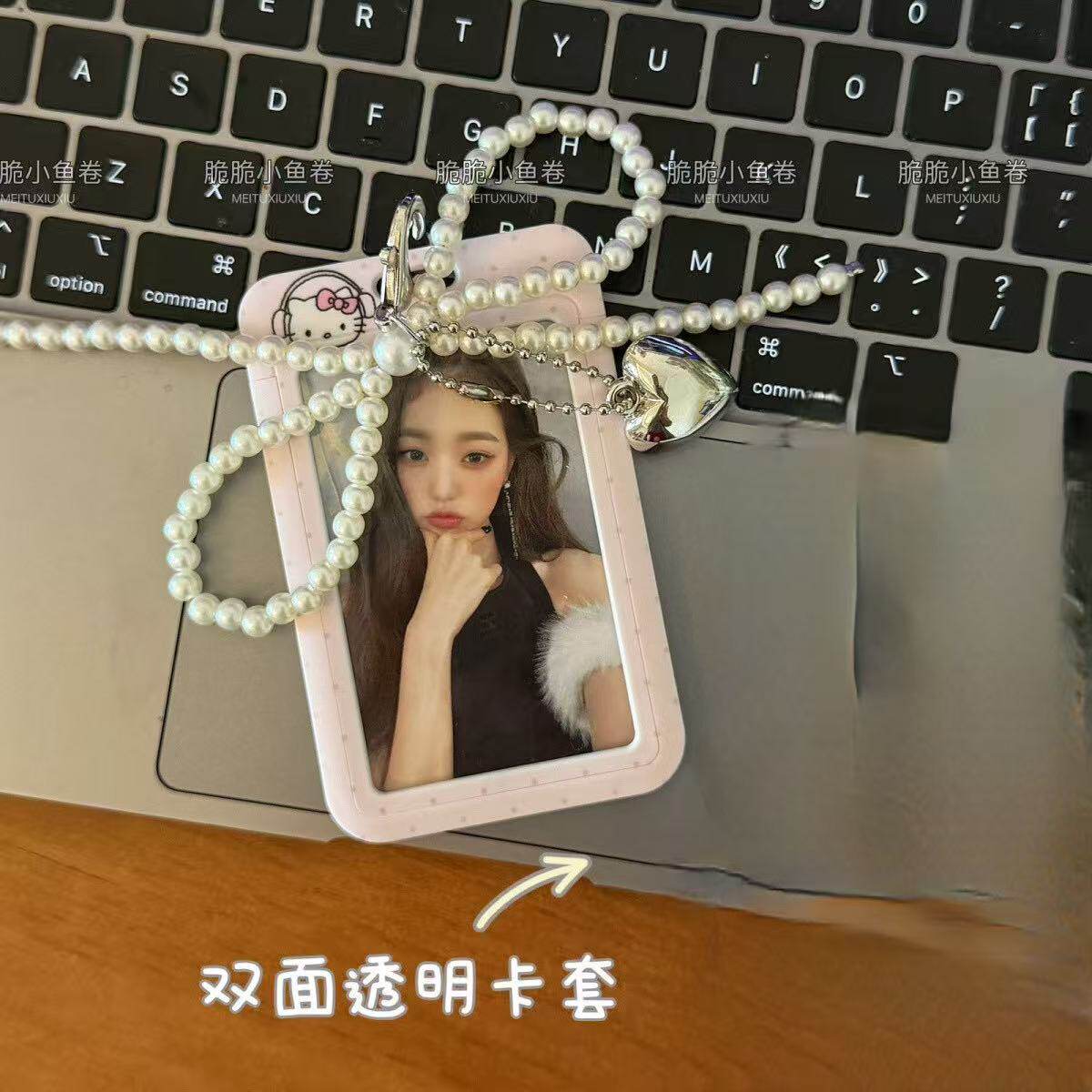 波点学生可爱ins校园卡套饭卡滑盖公交身份证件保护套KT猫双面透