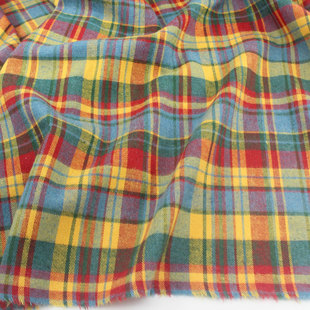 外套长裙裤 上衣服装 子面料 秋冬衬衫 糖果色甜感中厚斜纹磨毛格子