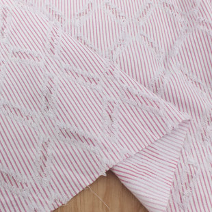 文艺立体须须剪花菱形格条纹布料 上衣衬衫西裙长裤外套抱枕面料