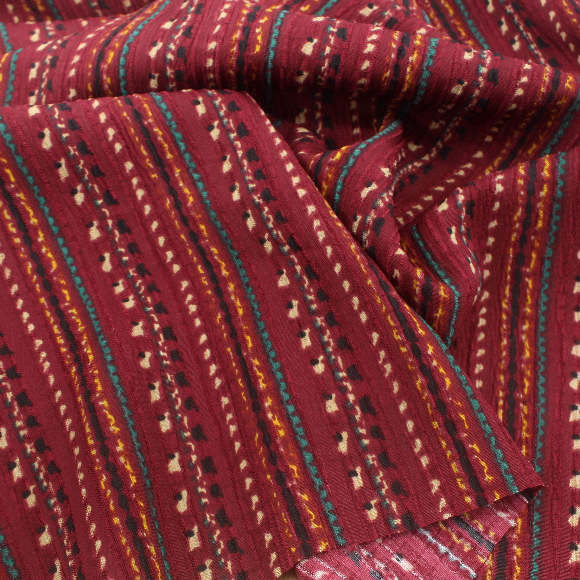 民族风暗红色抗皱泡泡压皱肌理抽象条纹 服饰连衣裙发圈上衣面料,居家布艺,海绵垫/布料/面料/手工diy,淘宝优惠券,粉丝福利购,淘宝优惠卷