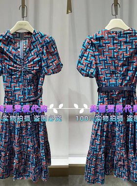 2024春夏款MARYLING玛俪琳A1ECW64160泡泡袖A摆连衣裙