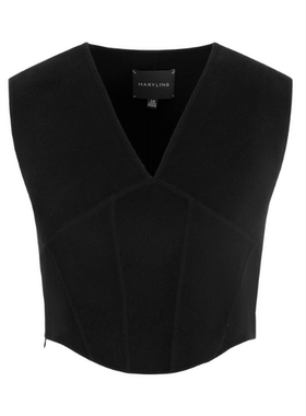 MARYLING玛俪琳A1DHW28060短款黑色深V领马甲