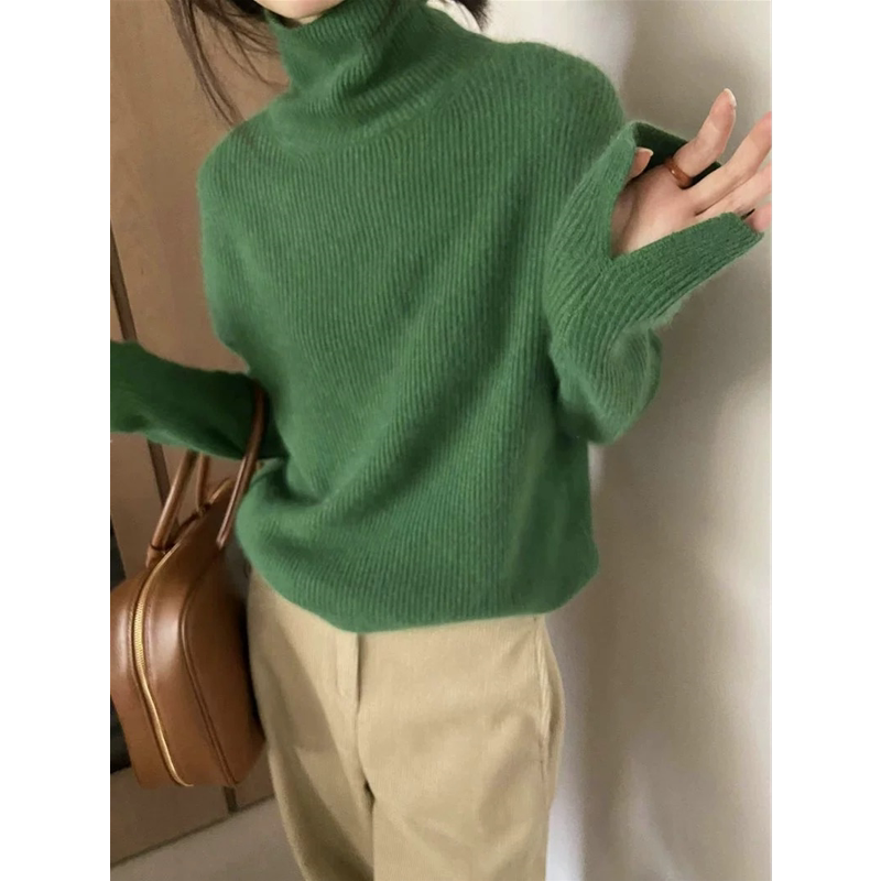 百搭加厚高领羊绒针织衫女
