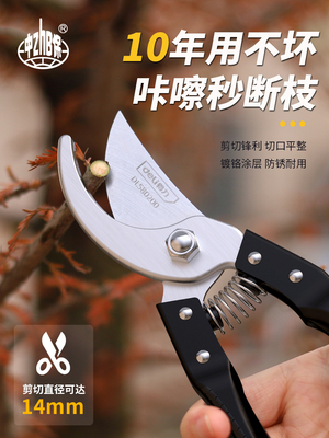 得力园艺剪树枝蔬果剪刀果树修枝