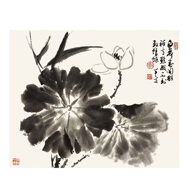 荣宝斋木版水印装饰画新中式简约客厅玄关卧室餐厅陈半丁国画挂画