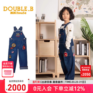 休闲裤 长裤 DOUBLE_B卡通印花秋款 MIKIHOUSE儿童牛仔背带裤