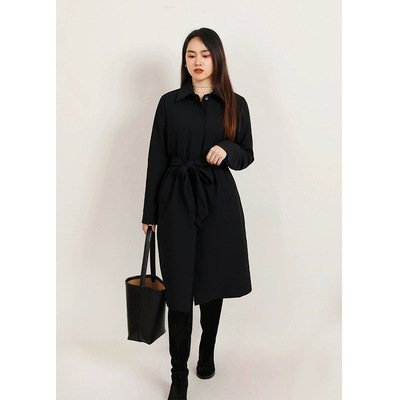 【鄂*定单】翻领长袖中长款外套女2025年秋冬新款90白鹅绒羽绒服