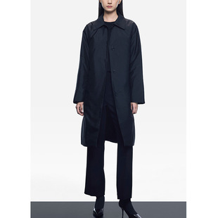 【鄂*定单】女士羽绒服2025年早秋新品风衣真丝混纺薄白鹅绒外套