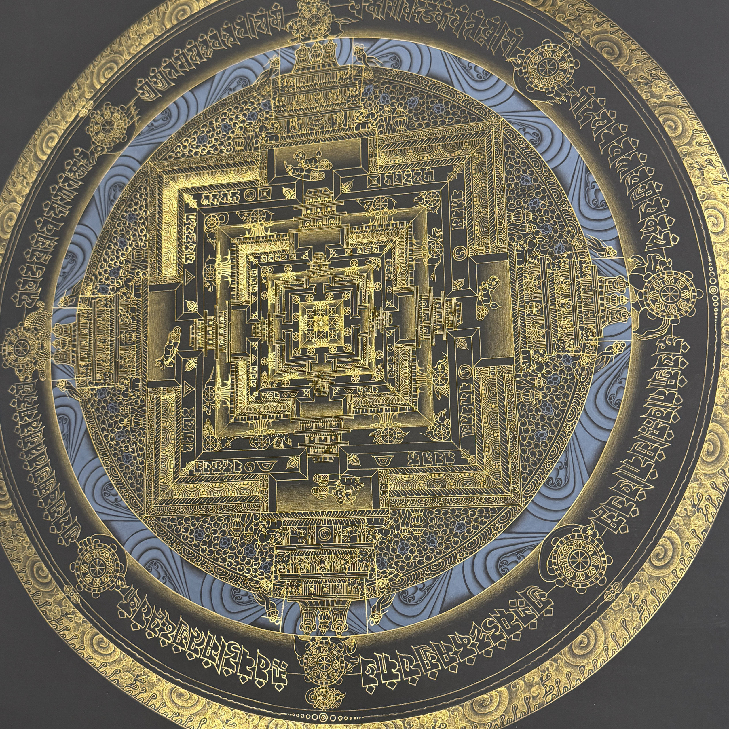 时轮金刚坛城画心50&times;50cmlakpa lama24k纯金作品，保证手工绘制