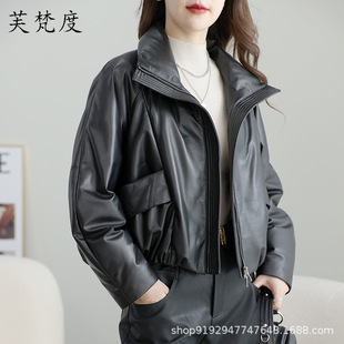 今年流行特惠海宁真皮皮衣羽绒服女款白鸭绒短款加厚绵羊皮外套