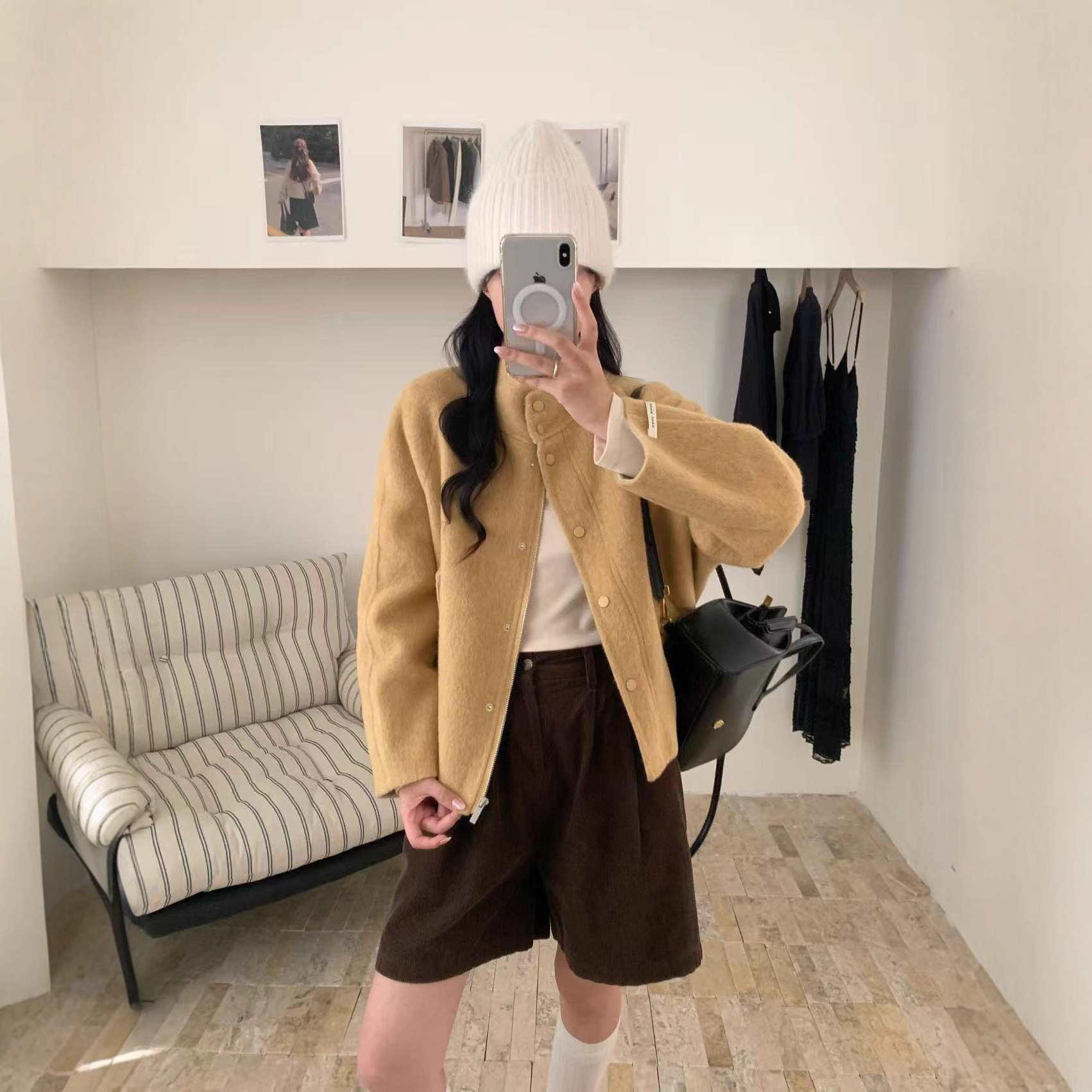 今年流行特惠【工装立领】秋冬新款双面羊毛大衣女短款小个子韩版