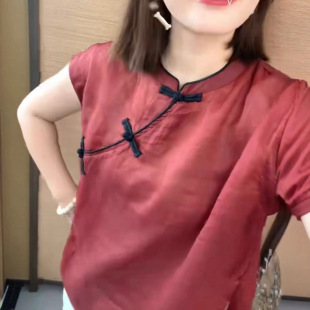 今年流行特惠25851新大爱美依缘2025夏季新款新中式盘扣洋气宽松