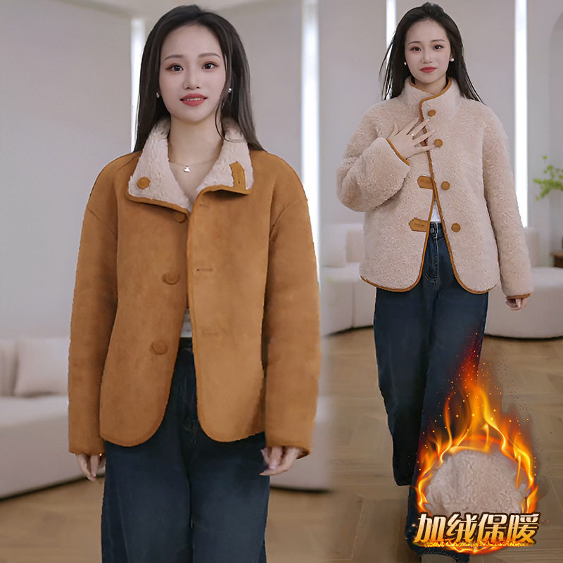今年流行特惠羊羔毛气质休闲短款外套女装冬季新款皮毛一体时尚