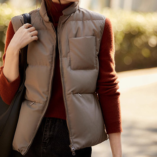 今年流行特惠日系95白鹅绒立领羽绒马甲女款高端女外穿马夹羽绒服