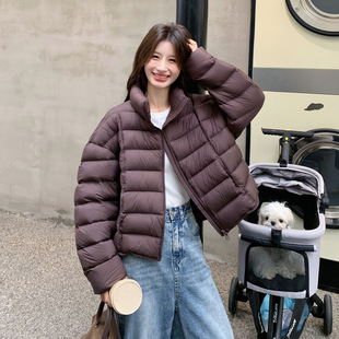 今年流行特惠咖色系轻熟风时尚排骨羽绒服女短款2025冬季新款休闲