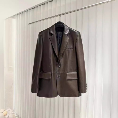 今年流行特惠真皮皮衣 HN22693-2春秋时尚西服进口植鞣羊皮西装