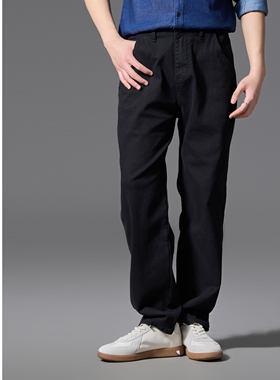 PINLI品立2025春季新款黑色休闲直筒牛仔长裤百搭男士GD251116015