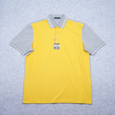 奥德臣纯棉拼色弹力舒适翻领短袖T恤 公价2390元