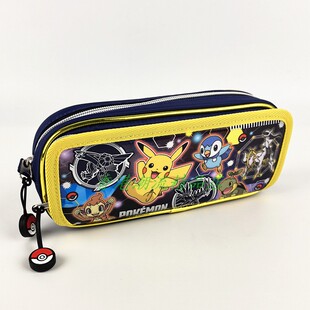 香港宠物精灵皮卡丘Pokemon尼龙拉链笔袋男女学生大容量文具袋