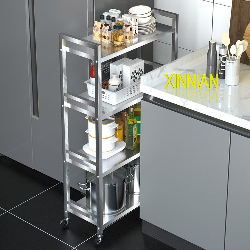 不锈钢夹缝置物架15cm宽超窄可移动极窄厨房冰箱小推车收纳柜架子,厨房/烹饪用具,厨房置物架/置物柜/角架,淘宝优惠券,粉丝福利购,淘宝优惠卷