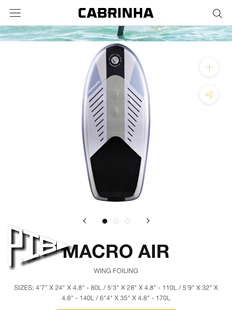 cabrinha 超薄充气水翼板 cab超轻水翼板 碳纤维拉筋充气水翼板