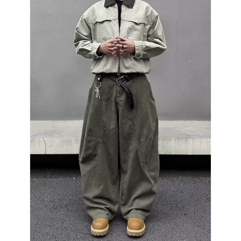 美式复古工装裤男款秋季潮牌宽松直筒休闲长裤子高街vibe风冲锋裤