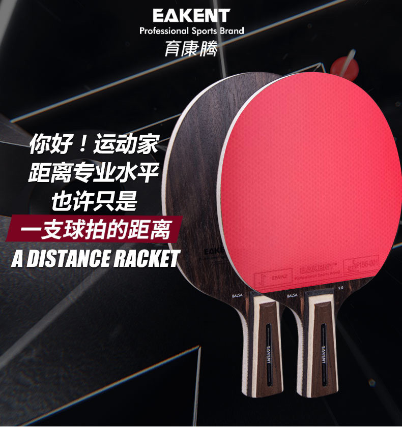 eakent瑞典育康腾专业乒乓球拍单拍横拍杀手碳素底板手贴直拍