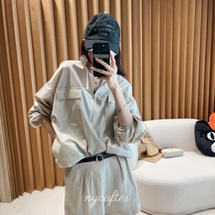 【念念】nycafter 盐缩砂洗匹马棉运动休闲衬衫外套马春aa3413