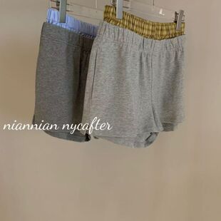 假两件短裤 小众设计师款 裤 头拼接纯棉短裤 eh2031 休闲短裤 念念