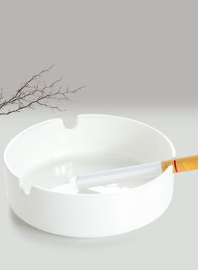陶瓷 纯白色圆形方形烟缸宾馆酒店餐厅宾馆酒吧KTV家用烟盅 定制