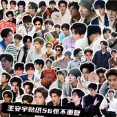 王安宇周边手账贴纸大头贴手机装 饰笔记本子贴画照片ins风装 饰