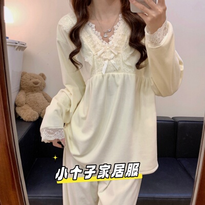 睡衣女小个子秋冬季海岛绒简约