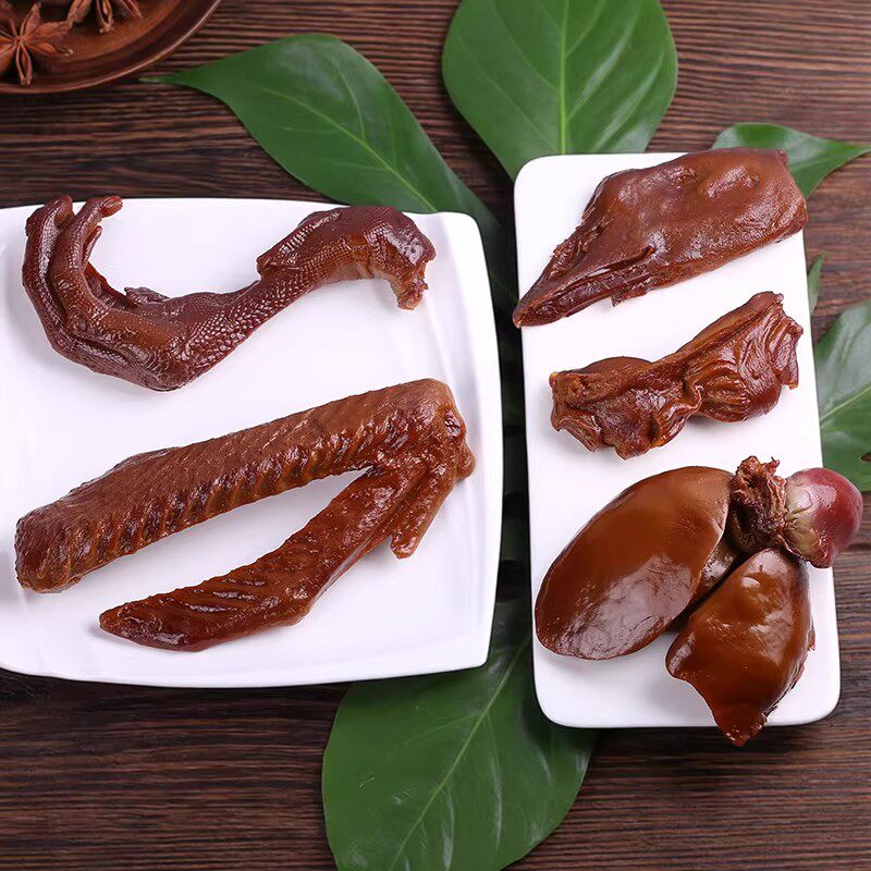菡玄妙艺仿真卤味鹅肝等摆件