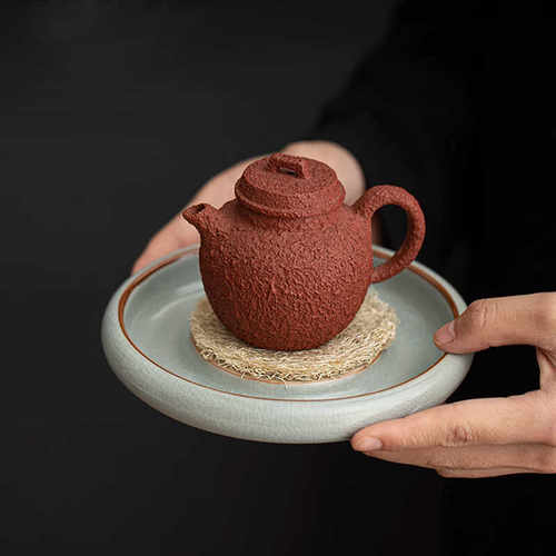 天青汝窑壶承干泡台复古茶托