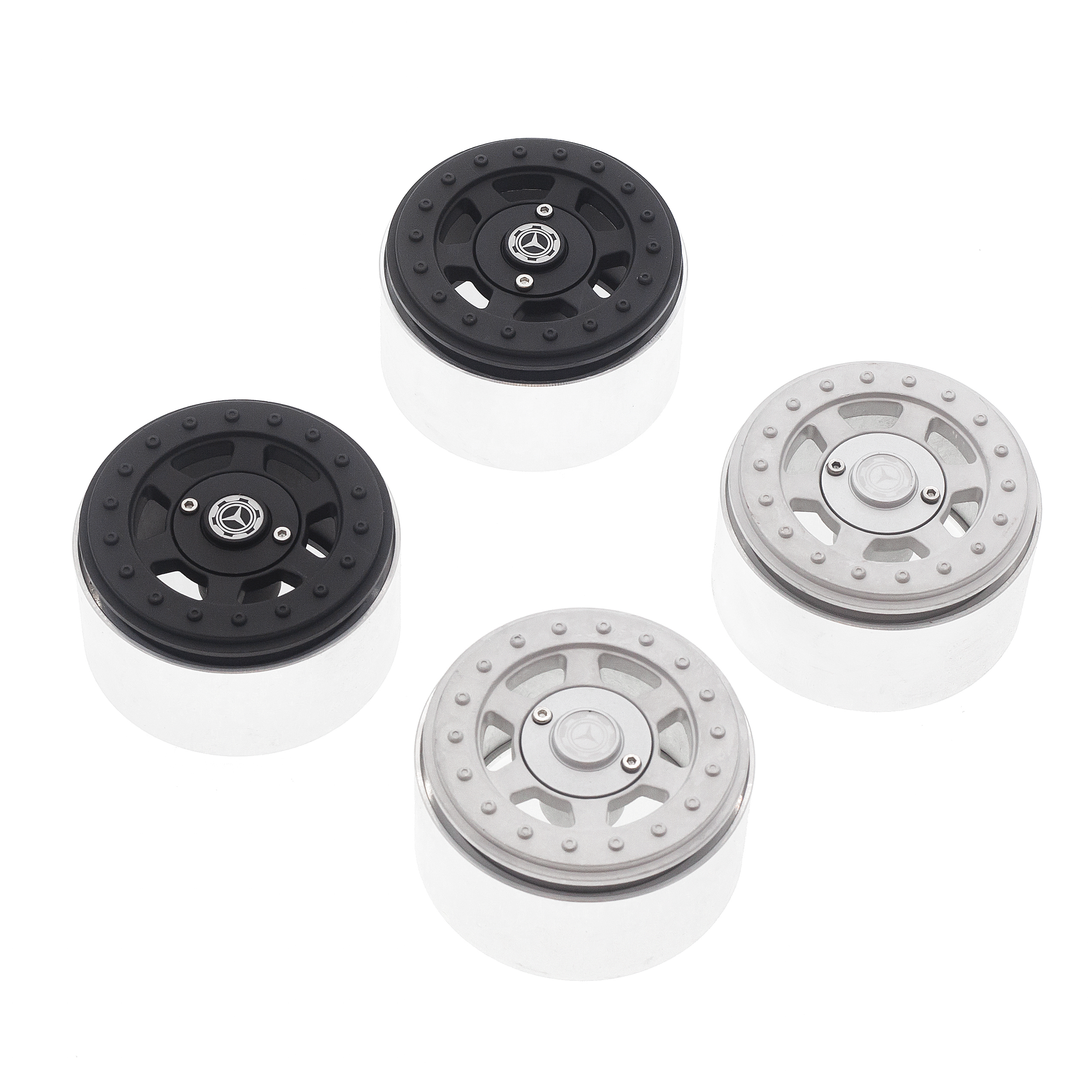 TRX-4 TRX-6奔驰6X6 G63 G500 SCX10攀爬车2.2寸金属锁胎轮毂W005