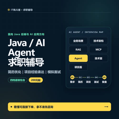 Java AI Agent求职辅导简历优化项目经验表达模拟面试一对一