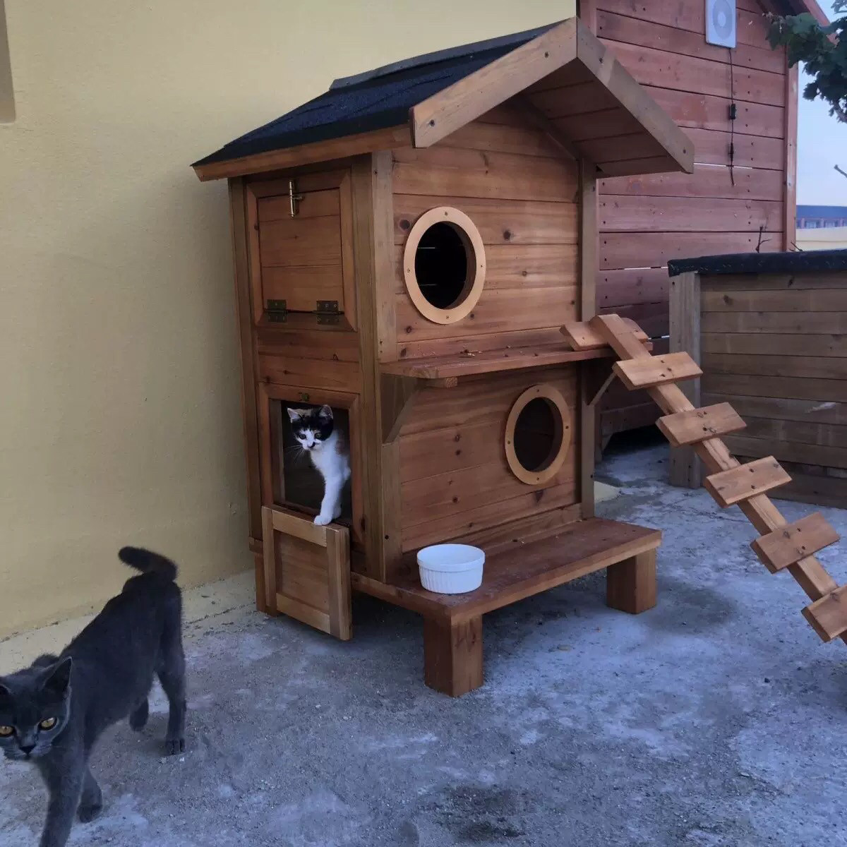 户外宠物猫房子流浪猫屋猫窝四季通用保暖实木防水防雨,宠物/宠物食品及用品,猫笼子/猫别墅,淘宝优惠券,粉丝福利购,淘宝优惠卷