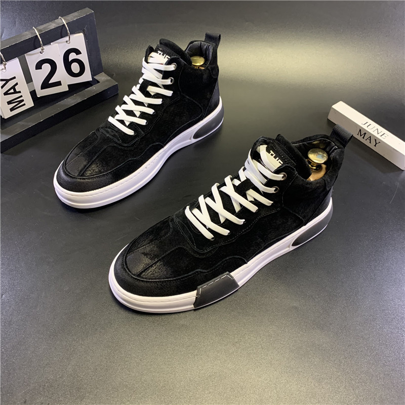 冬季新品加绒保暖高帮板鞋休闲