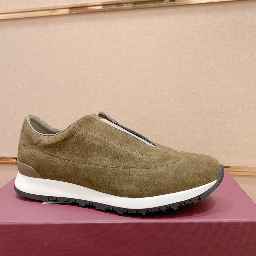 男鞋一脚蹬懒人鞋厚底磨砂皮休闲