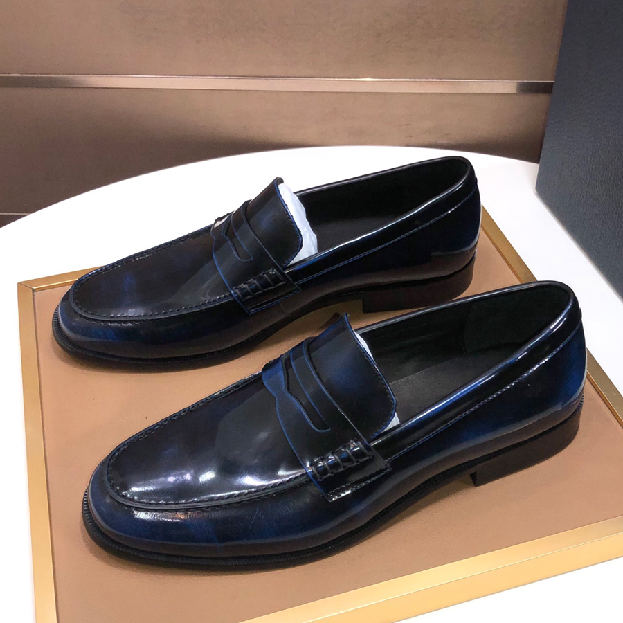 邦家尼欧洲站牛津鞋一脚蹬欧美牛皮亮面单鞋英伦男鞋休闲夜场皮鞋